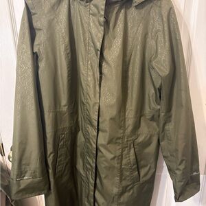 Eddie Bauer Jacket Womens Green Hooded Insulated Lined Zip Up Coat